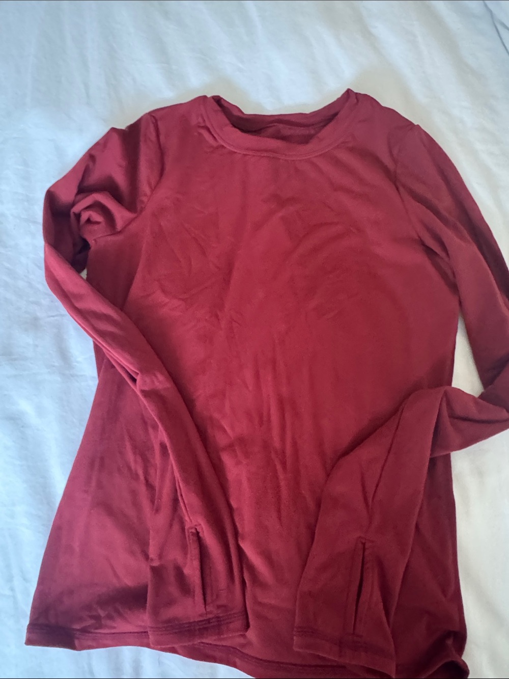 SET Active Women's Long Sleeve Crewneck Top - Burgundy